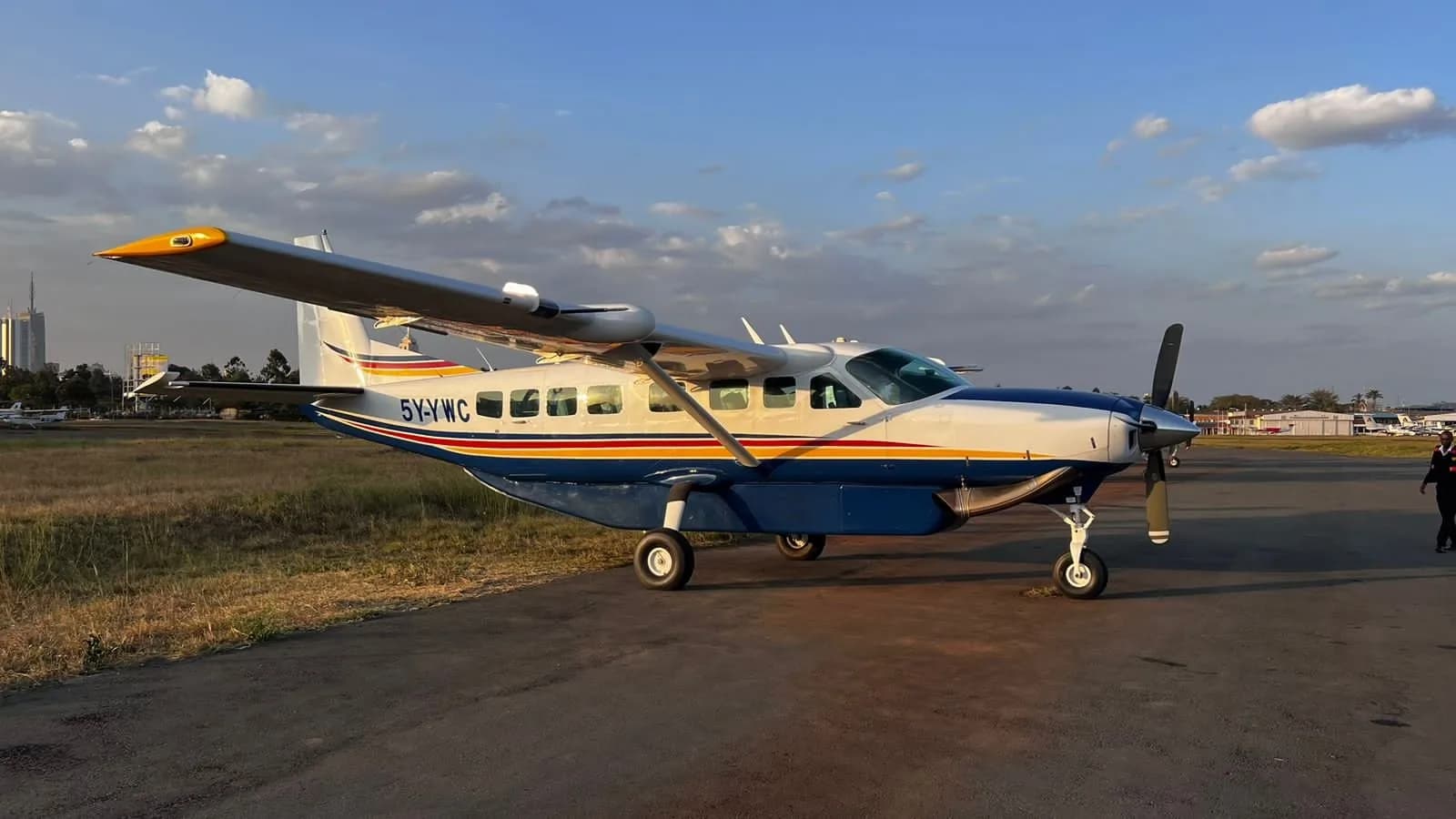 A Yellow Wings Grand Caravan on the apron at Wilson.