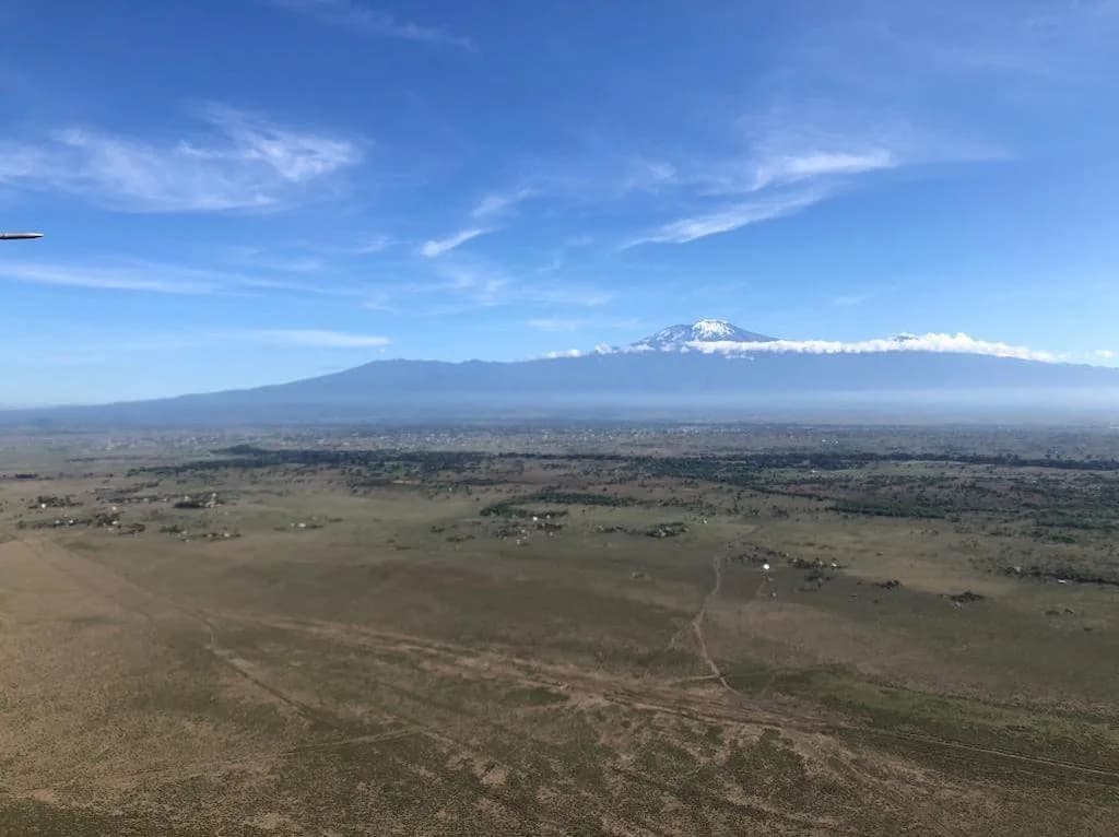 Kilimanjaro above the Amboseli plains, seen from a Yellow Wings Caravan