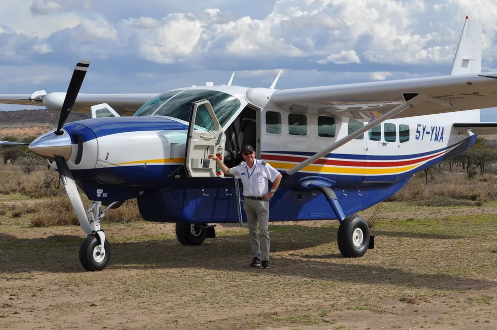 Christian Strebel with 5Y-YWA